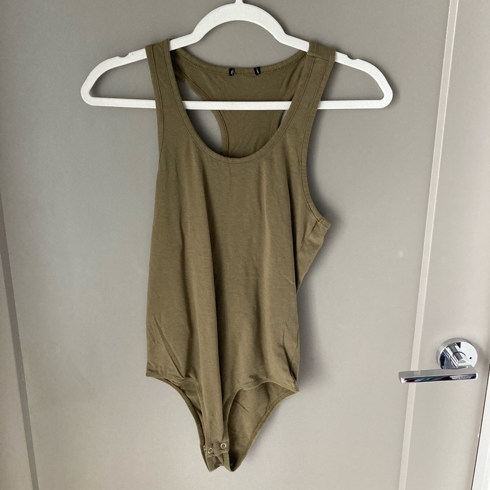 Olive Green One-Piece Bodysuit